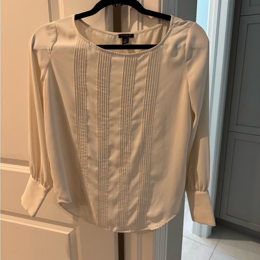 Ann Taylor Blouse with Pleated Front